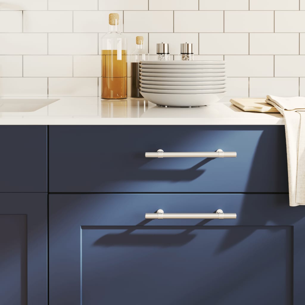 vidaXL Möbelgriffe 10 Stk. Silbern 96 mm Edelstahl