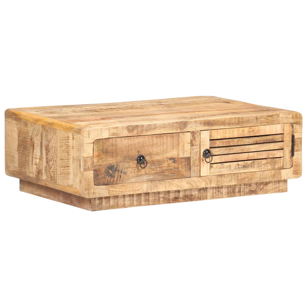 vidaXL Couchtisch 90x60x29 cm Raues Mangoholz