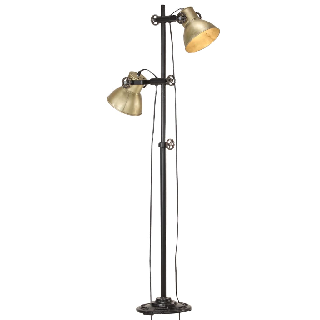 Stehlampe 2-flammig Silbern E27 Gusseisen