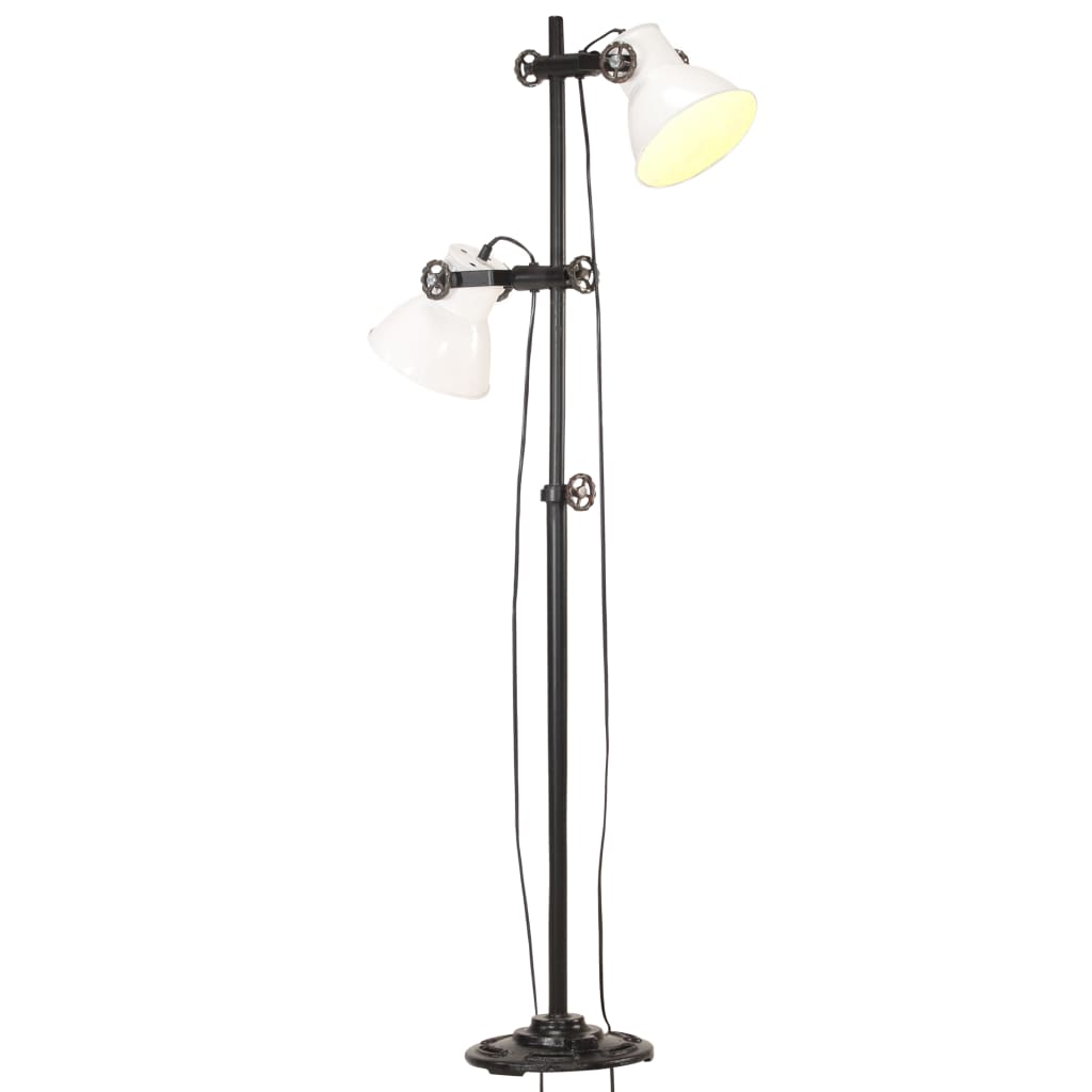 Stehlampe 2-flammig Silbern E27 Gusseisen
