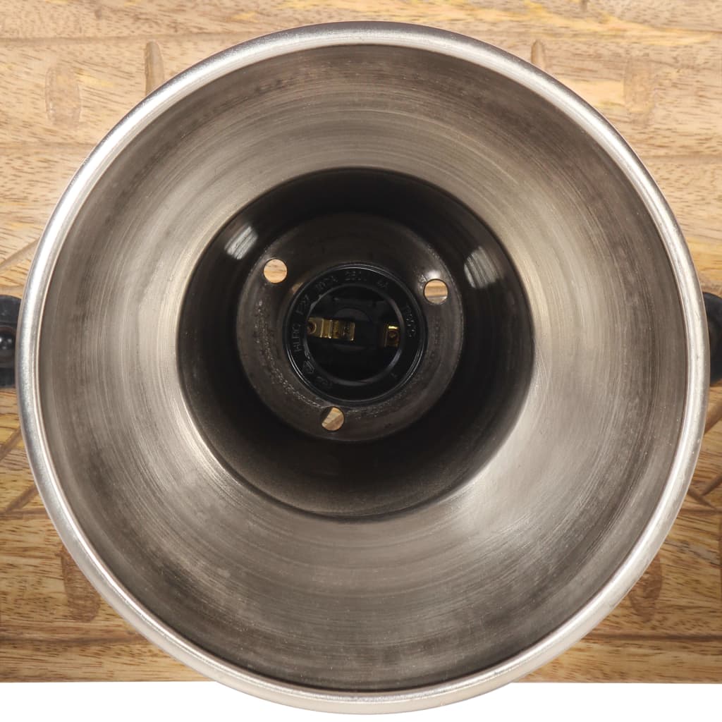 vidaXL Wandlampe Industriestil Silbern 70x23 cm E27 Mangoholz