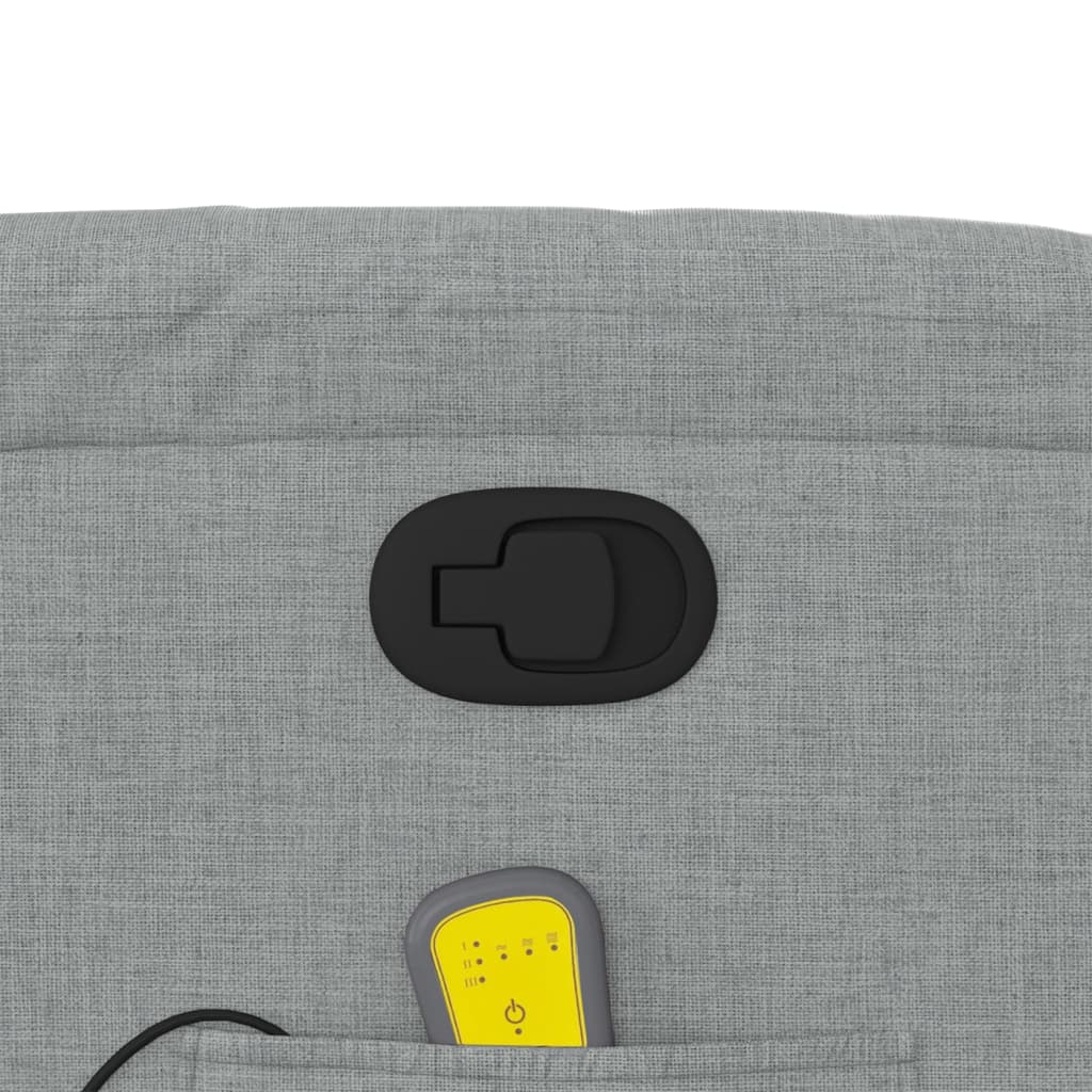 vidaXL Massage-Relaxsessel, hellgrauer Stoff