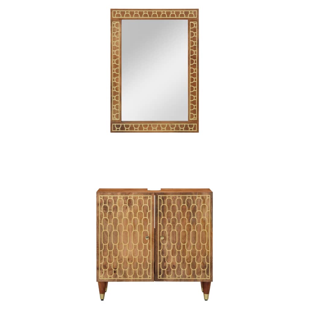 vidaXL 2-tlg. Badmöbel-Set Massivholz Mango