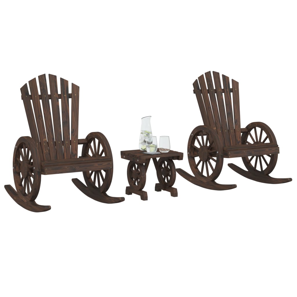 3-tlg. Garten-Lounge-Set Massivholz Tanne