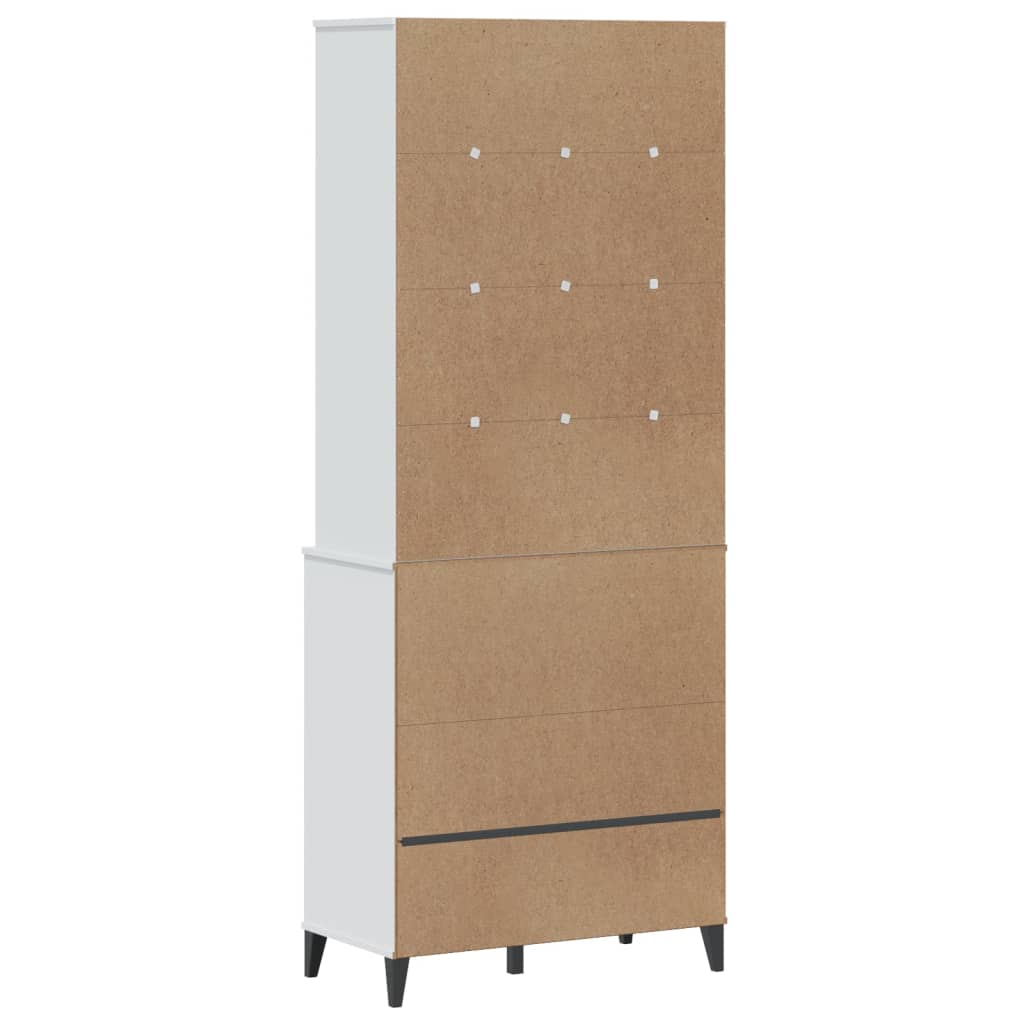 vidaXL Highboard VIKEN Weiß 80x40x200 cm Massivholz Kiefer