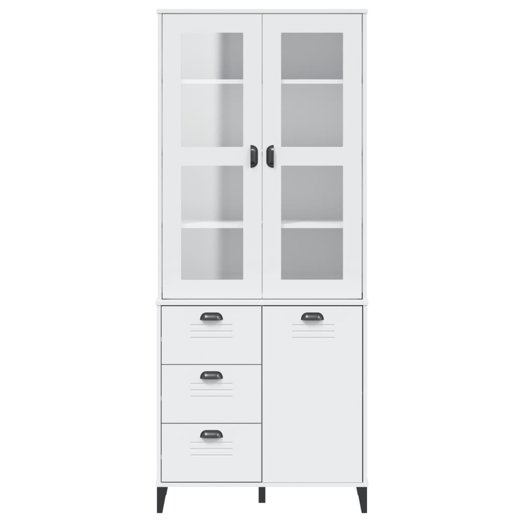 vidaXL Highboard VIKEN Weiß 80x40x190 cm Massivholz Kiefer