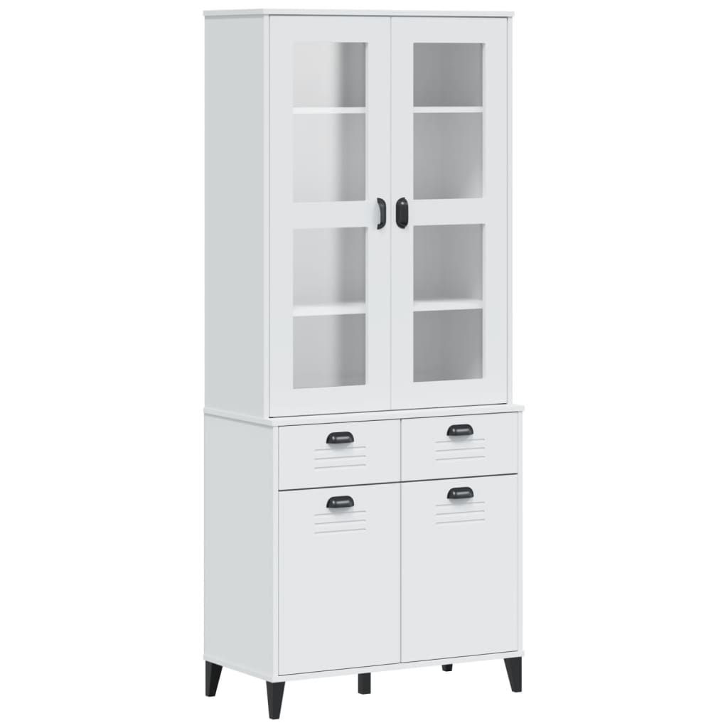 vidaXL Highboard VIKEN Weiß 80x40x190 cm Massivholz Kiefer