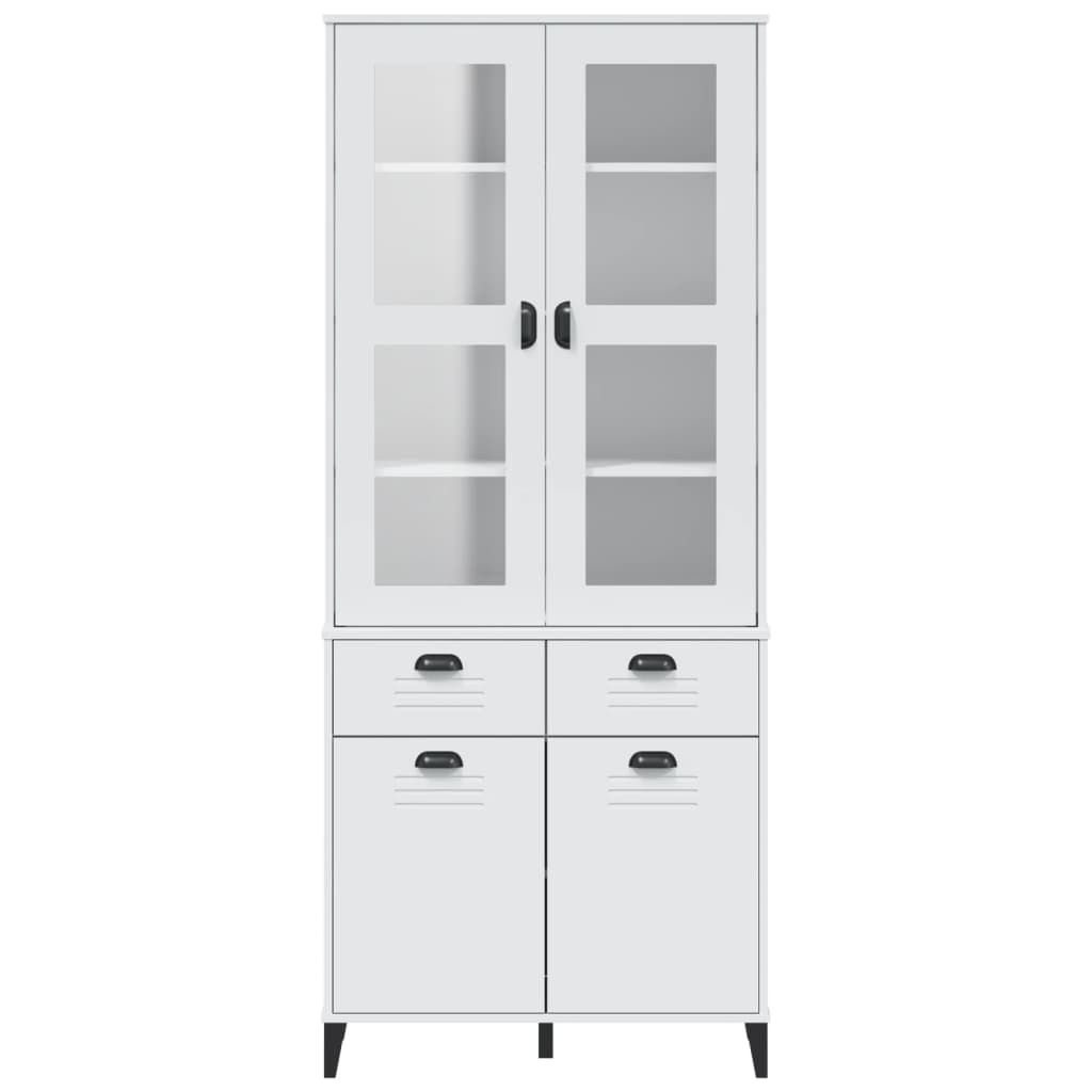 vidaXL Highboard VIKEN Weiß 80x40x190 cm Massivholz Kiefer