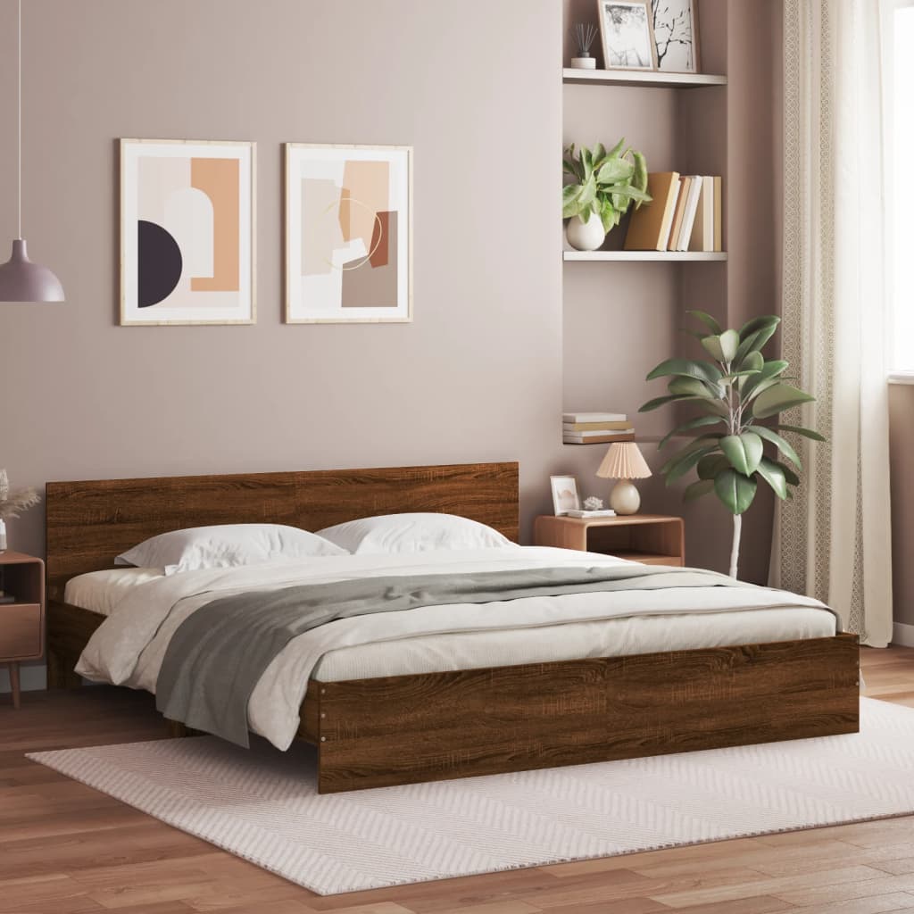 Bettgestell mit Kopfteil Weiß 200x200 cm