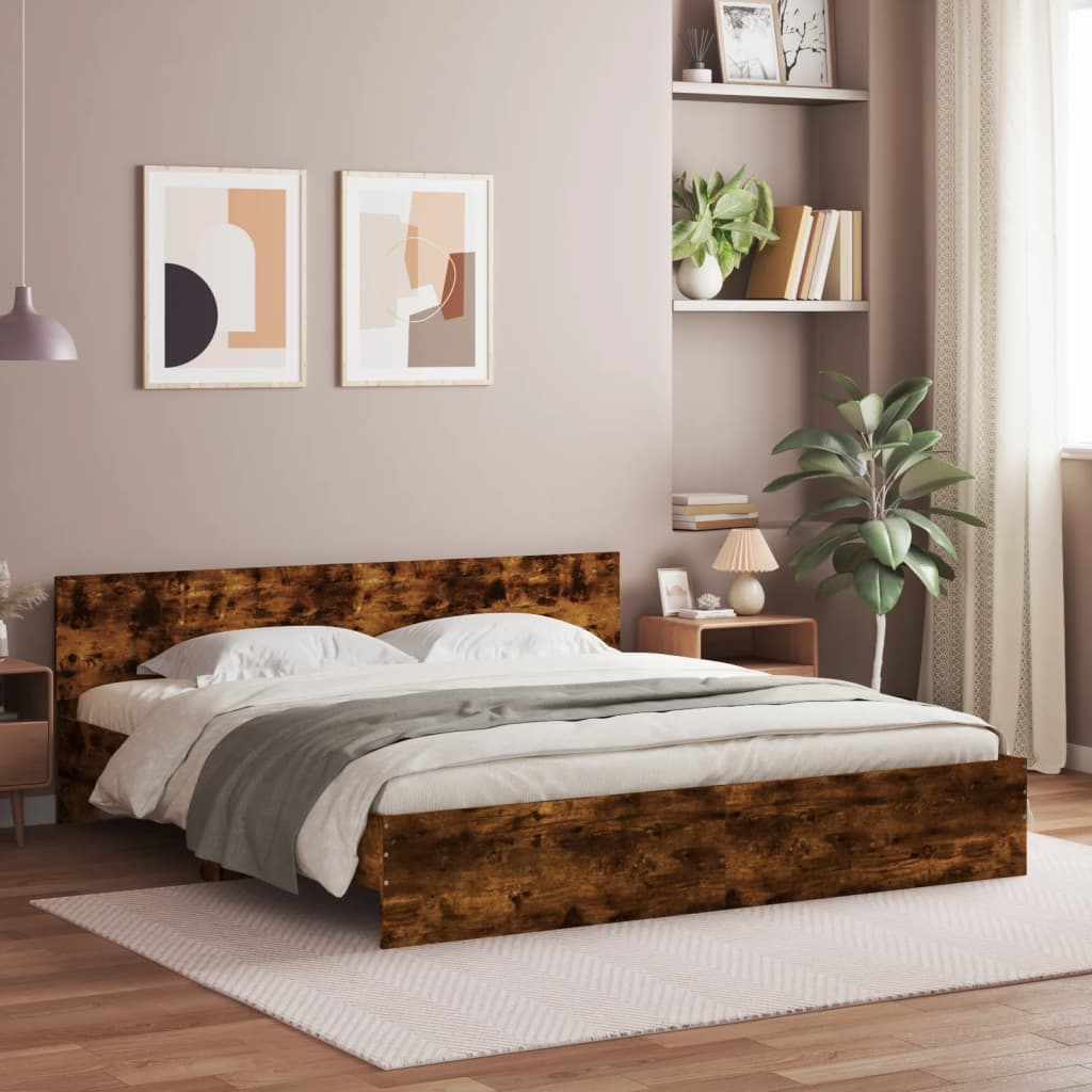 Bettgestell mit Kopfteil Weiß 200x200 cm
