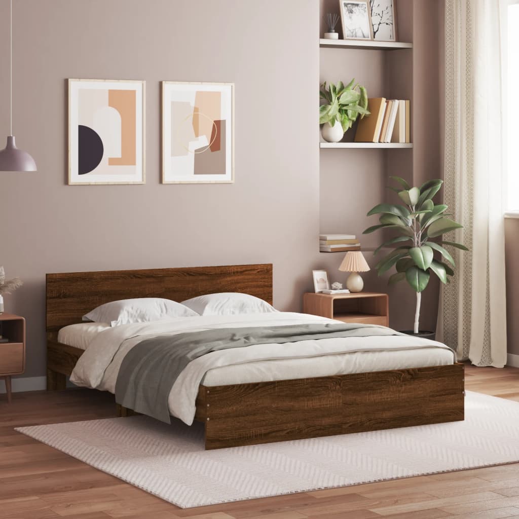 Bettgestell mit Kopfteil Weiß 200x200 cm