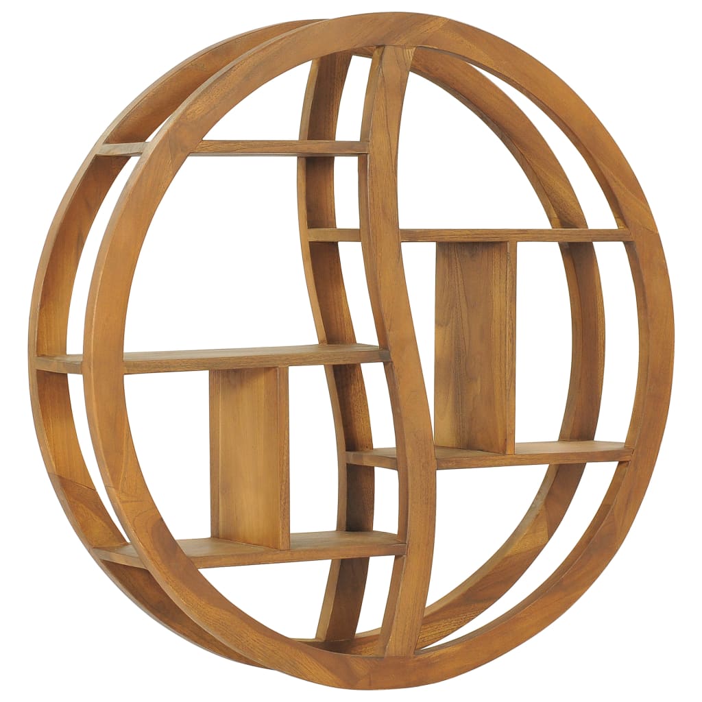 vidaXL Wandregal Yin und Yang 60x15x60 cm Teak Massivholz