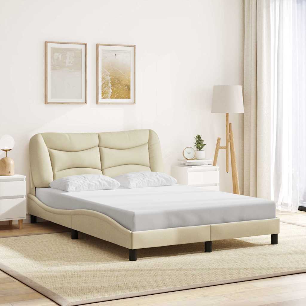 Bettgestell ohne Matratze "Hvar" Hellgrau 80x200 cm Stoff