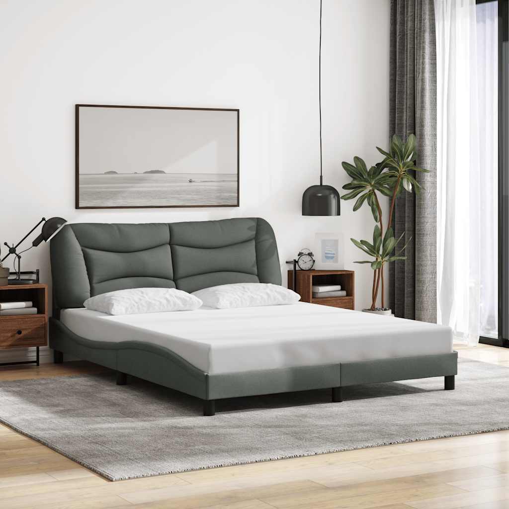 Bettgestell ohne Matratze "Hvar" Hellgrau 80x200 cm Stoff