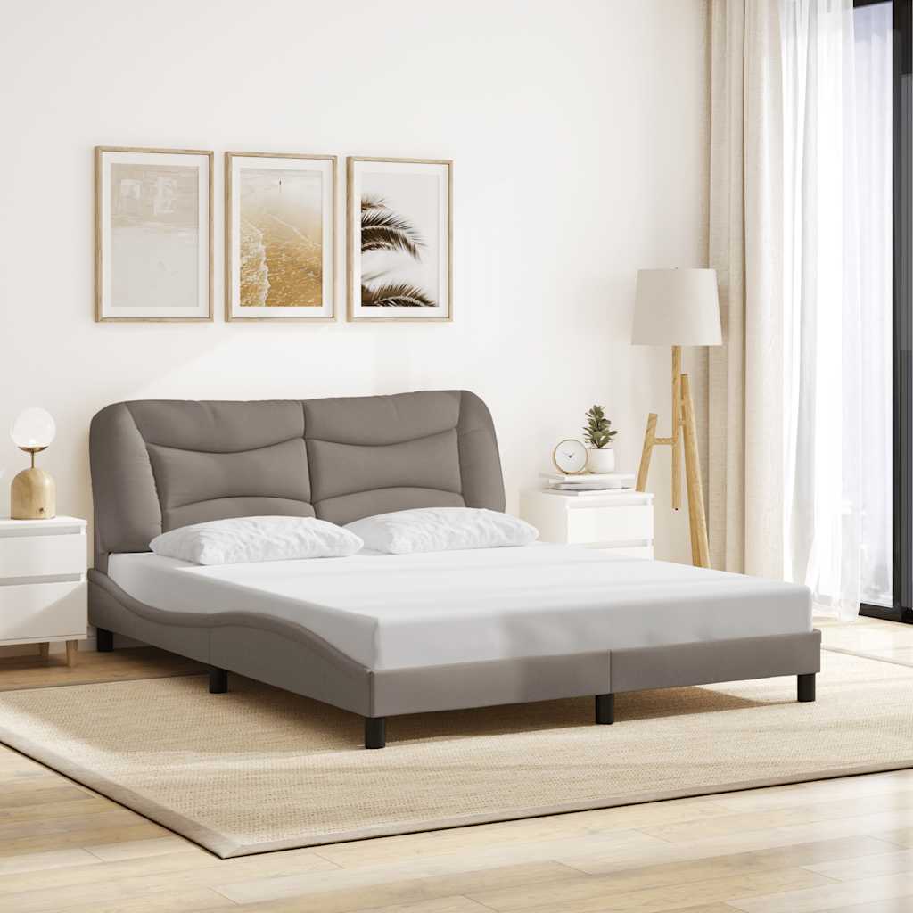 Bettgestell ohne Matratze "Hvar" Hellgrau 80x200 cm Stoff