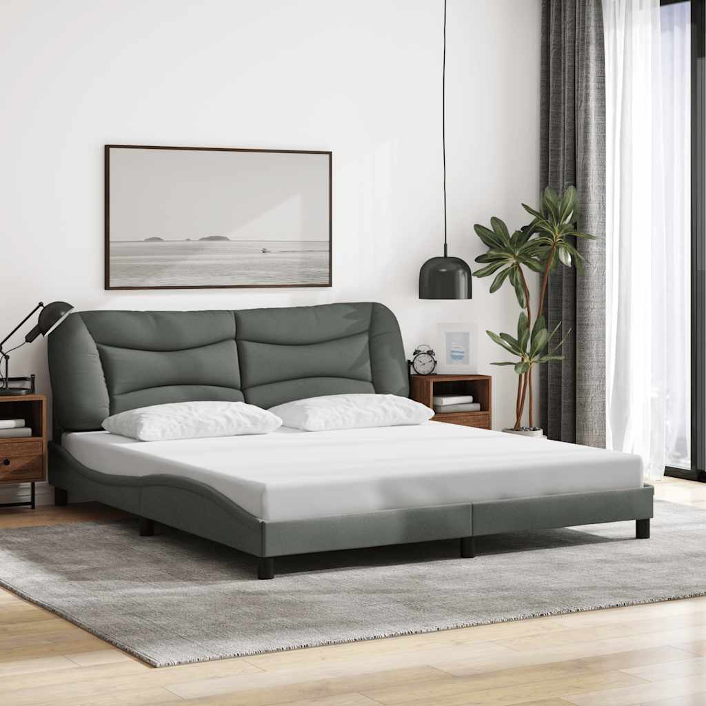 Bettgestell ohne Matratze "Hvar" Hellgrau 80x200 cm Stoff