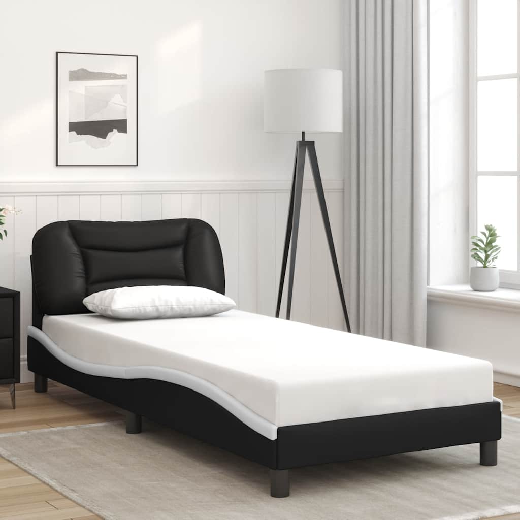 Bettgestell ohne Matratze "Hvar" Schwarz 80x200 cm Kunstleder