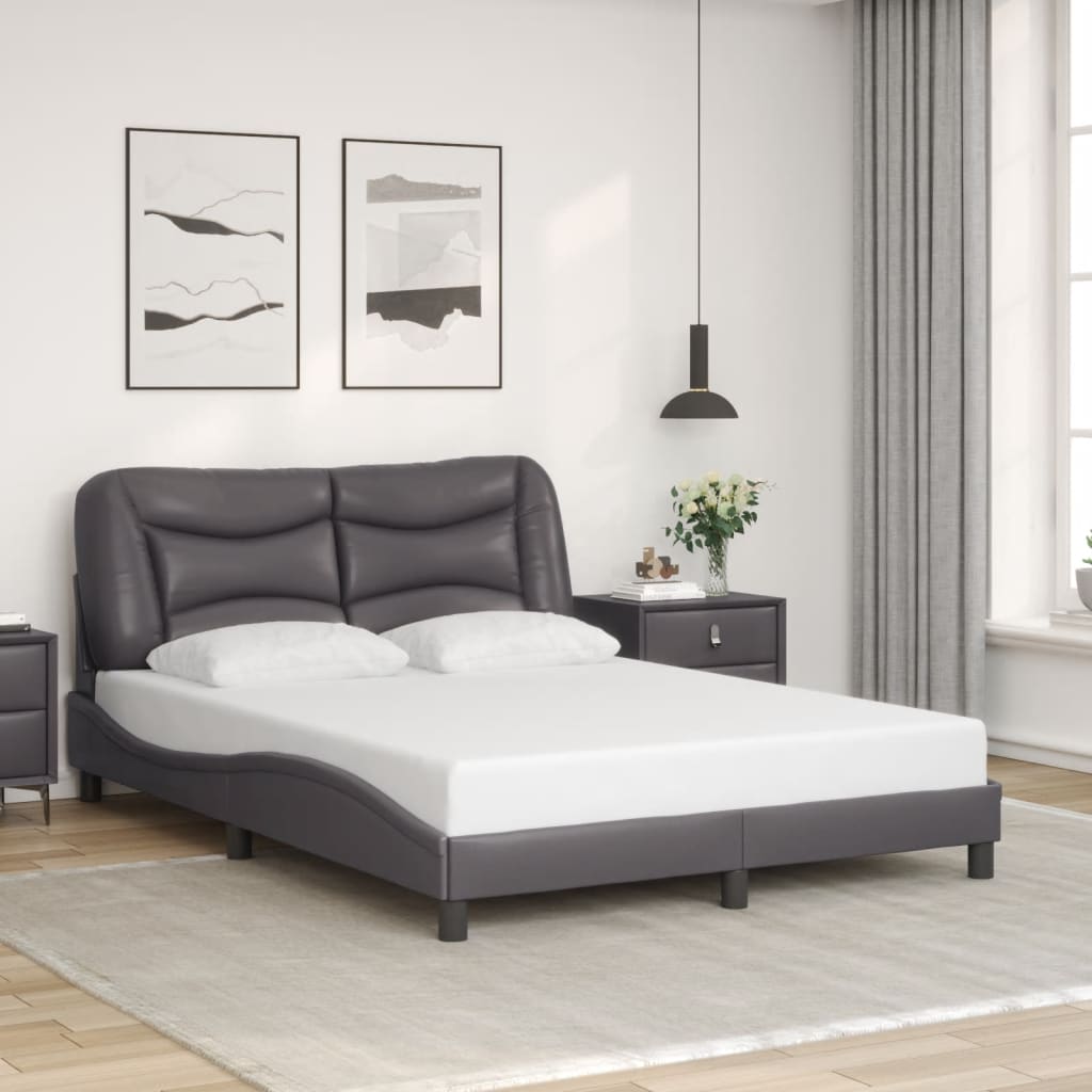 Bettgestell ohne Matratze "Hvar" Schwarz 80x200 cm Kunstleder