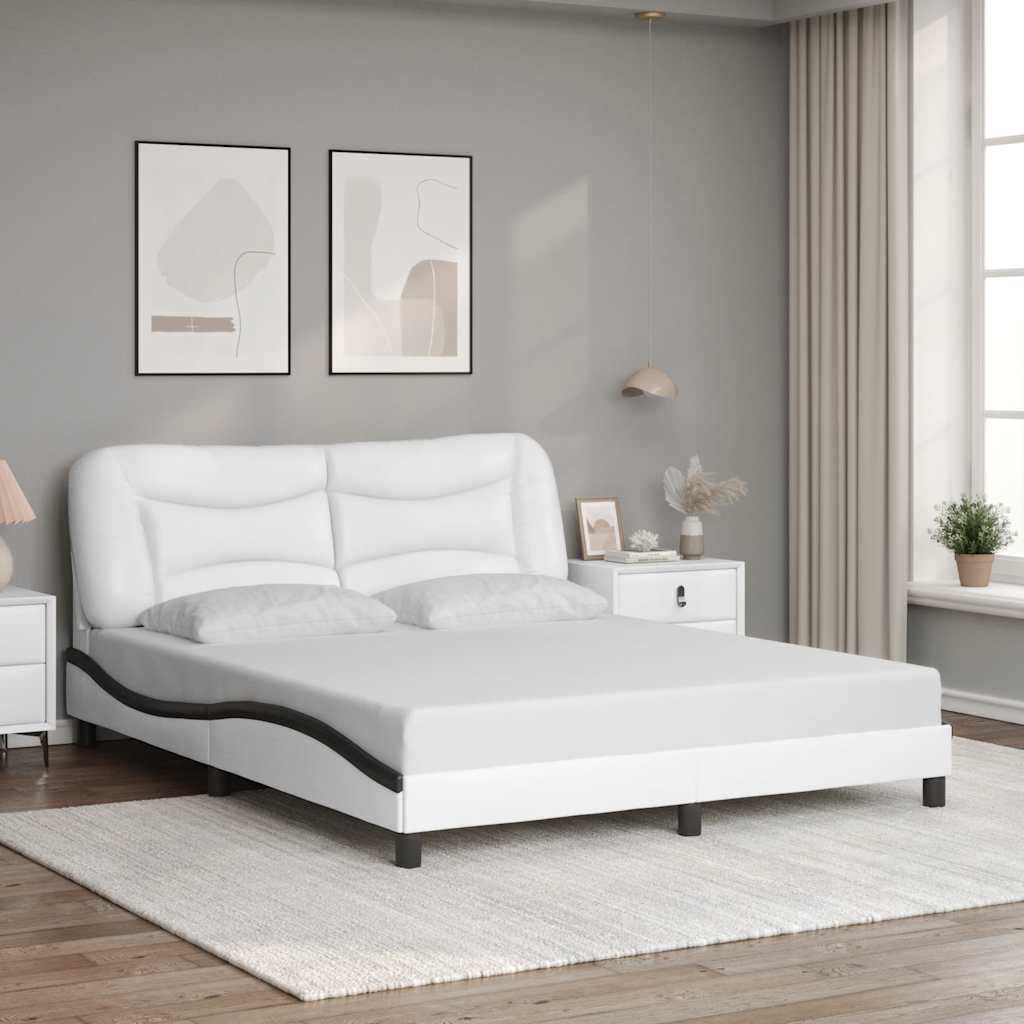 Bettgestell ohne Matratze "Hvar" Schwarz 80x200 cm Kunstleder