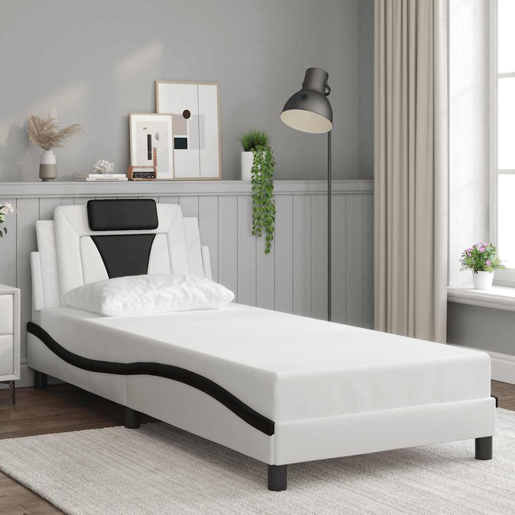 Bettgestell "Viana" ohne Matratze Schwarz 80x200 cm Kunstleder