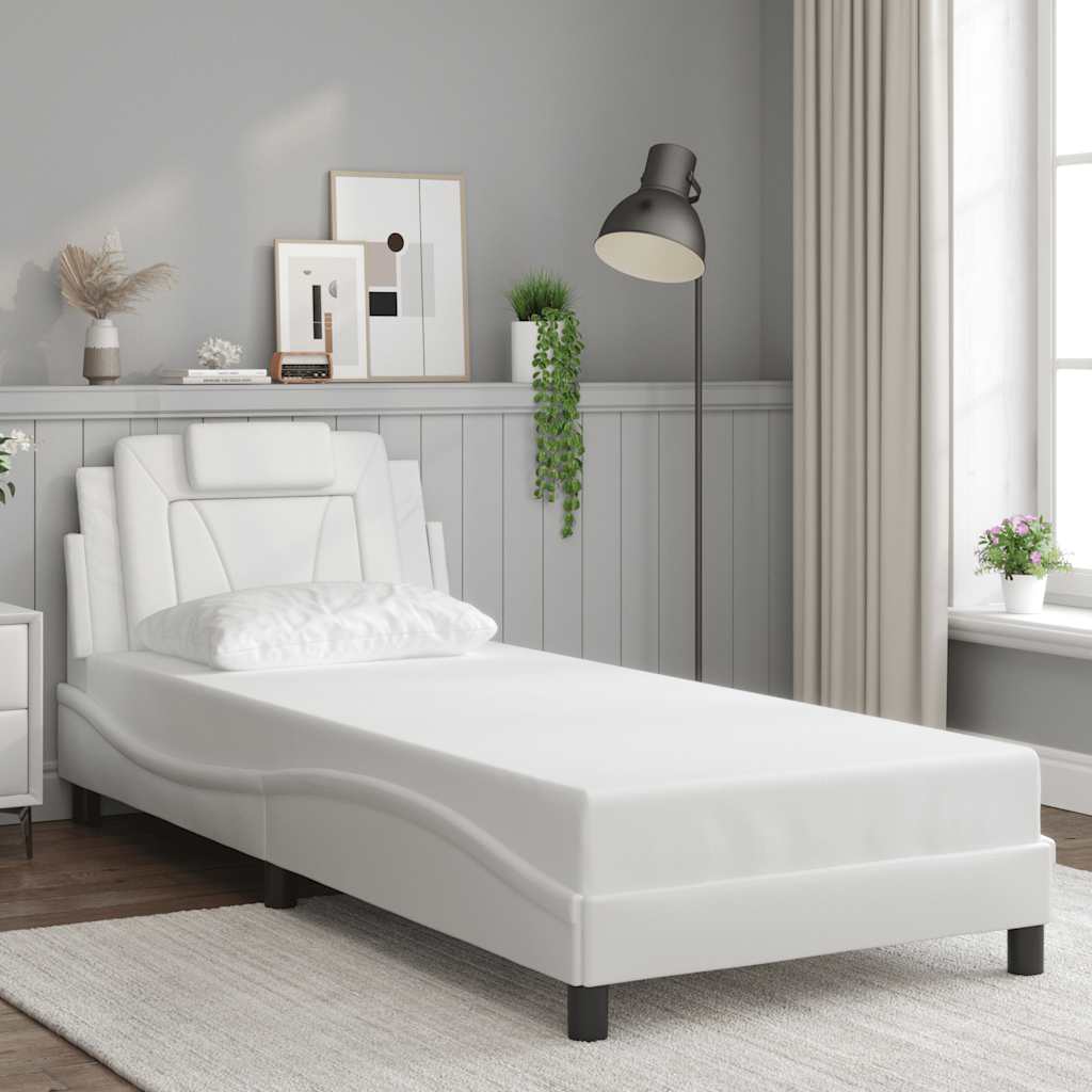 Bettgestell "Viana" ohne Matratze Schwarz 80x200 cm Kunstleder