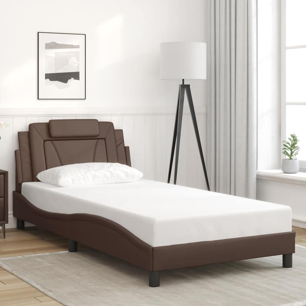 Bettgestell "Viana" ohne Matratze Schwarz 80x200 cm Kunstleder