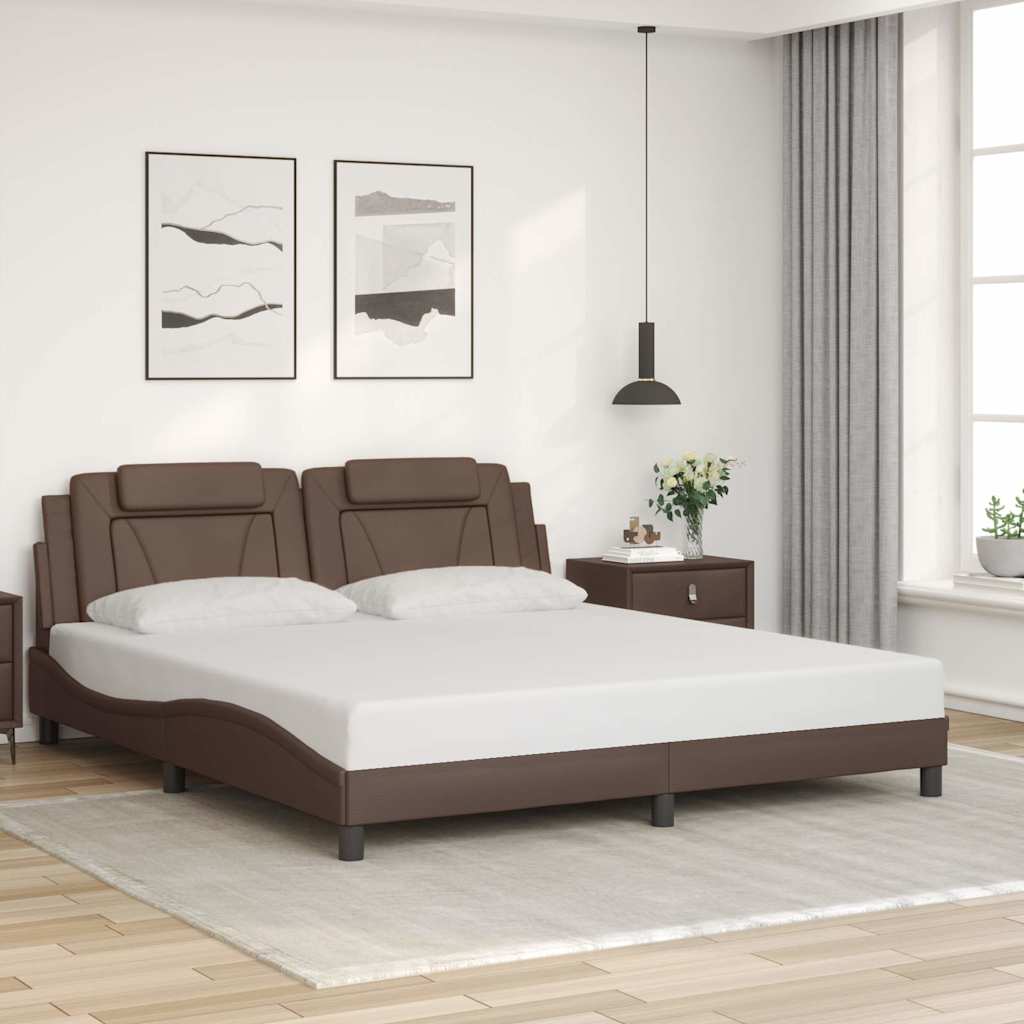 Bettgestell "Viana" ohne Matratze Schwarz 80x200 cm Kunstleder
