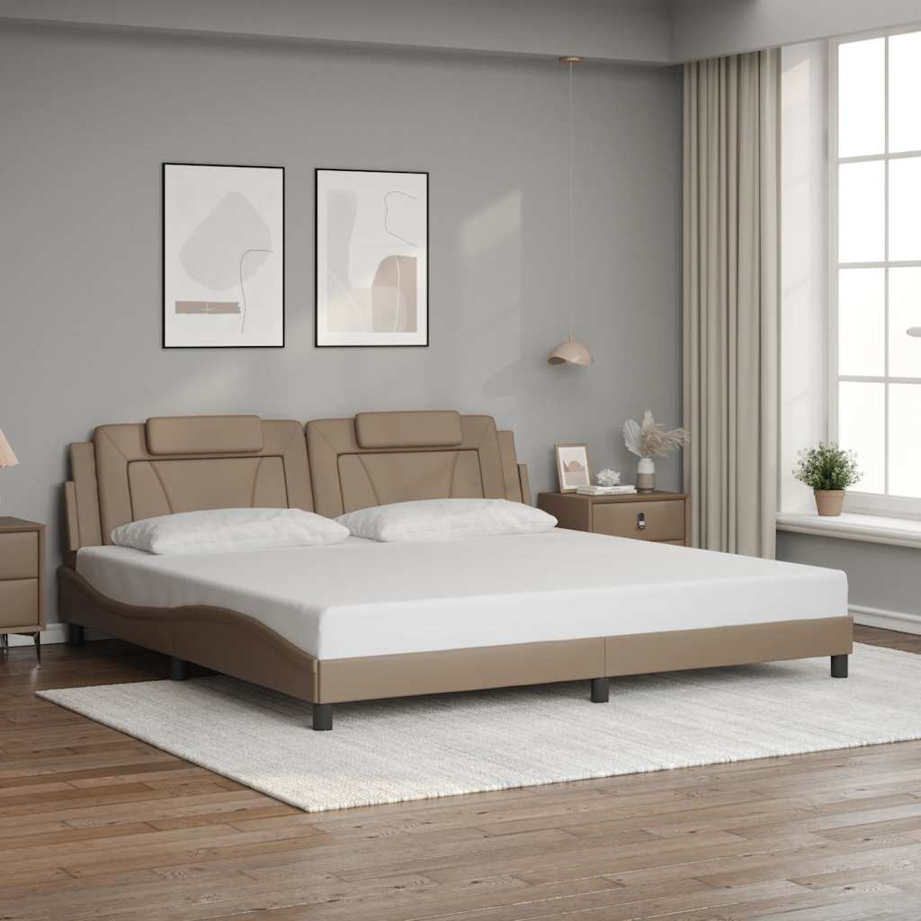 Bettgestell "Viana" ohne Matratze Schwarz 80x200 cm Kunstleder