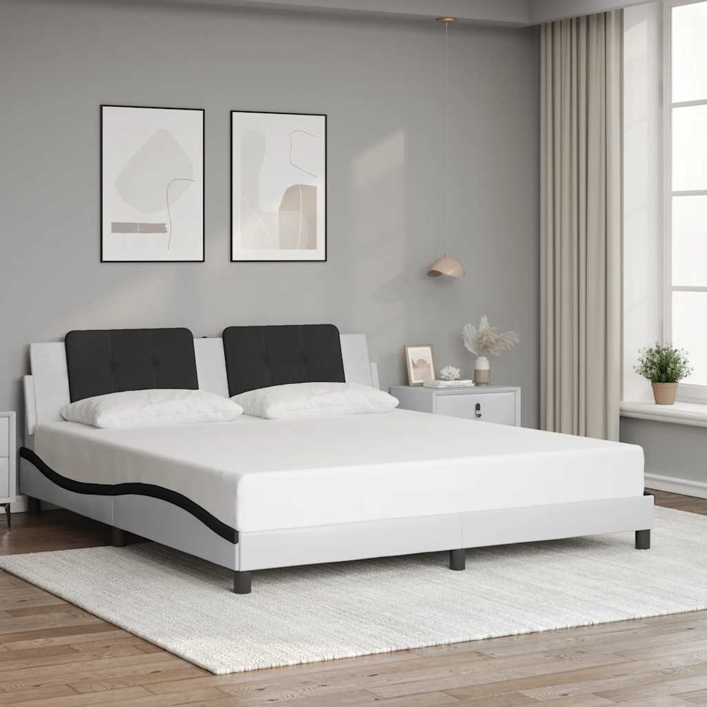 Bettgestell ohne Matratze "Zadar" Schwarz 80x200 cm Kunstleder