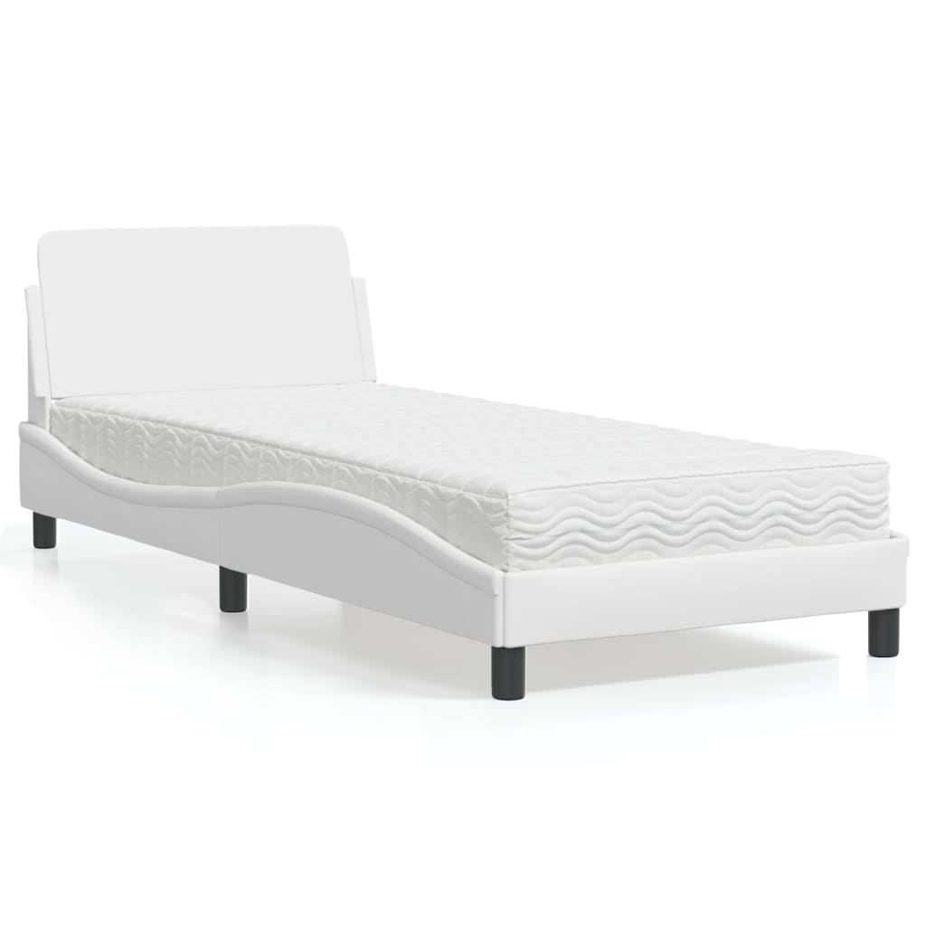 Bett mit Matratze "Dover" Schwarz 80x200 cm Kunstleder