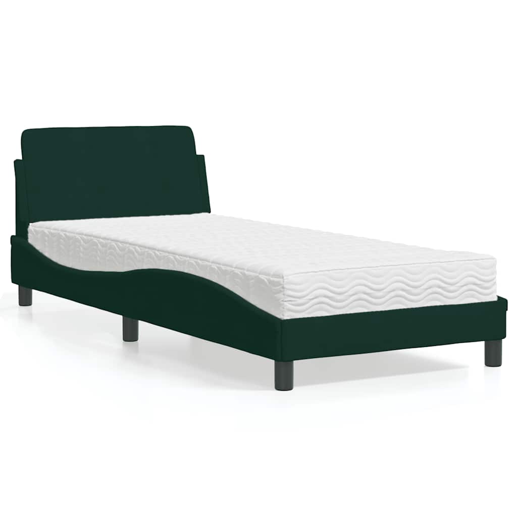 vidaXL Bett mit Matratze "Dover" Hellgrau 80x200 cm Samt