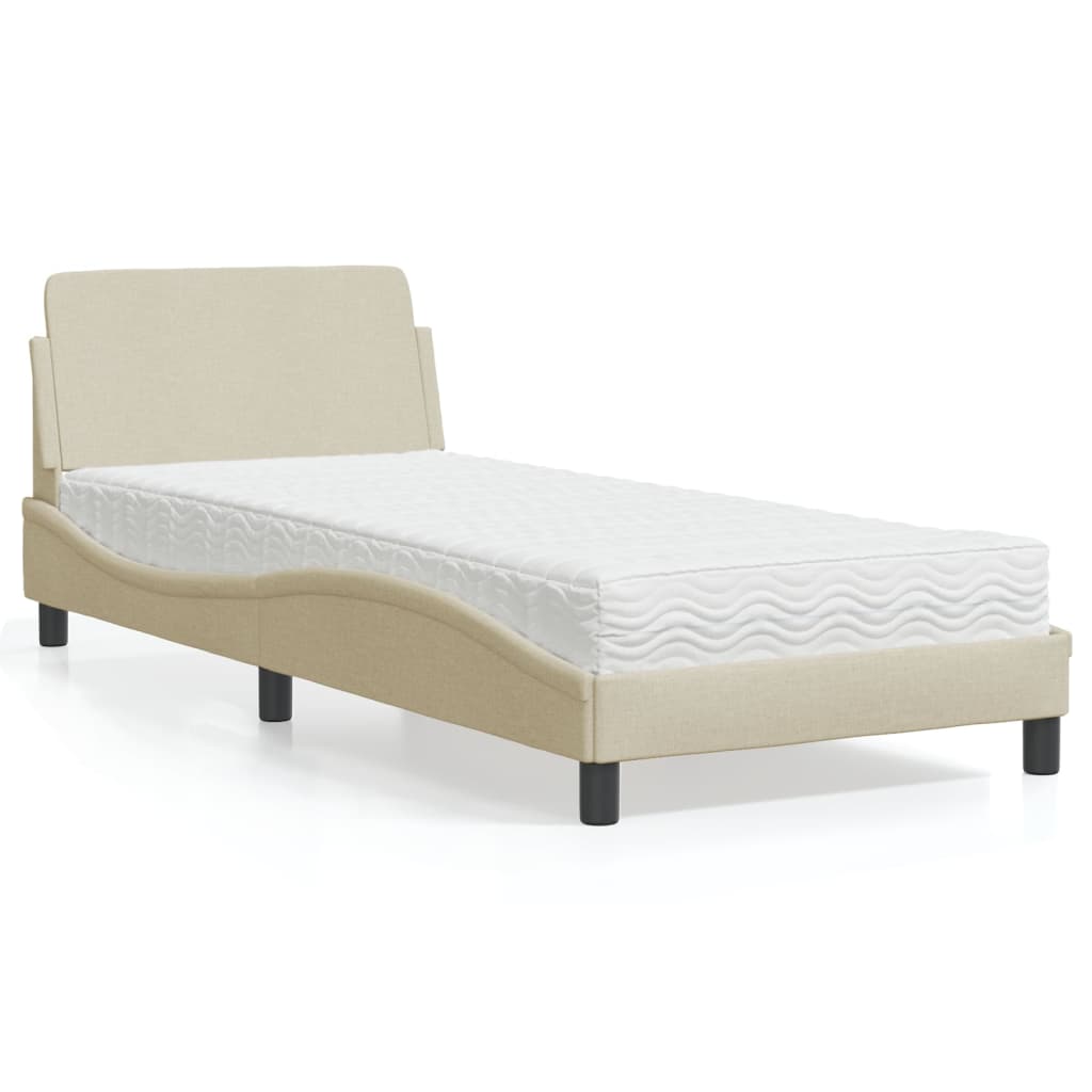 vidaXL Bett mit Matratze "Dover" Hellgrau 80x200 cm Stoff