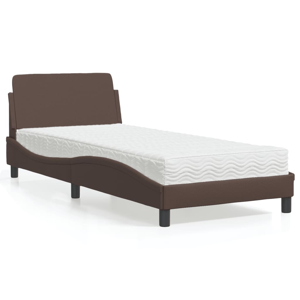 Bett mit Matratze "Dover" Schwarz 80x200 cm Kunstleder