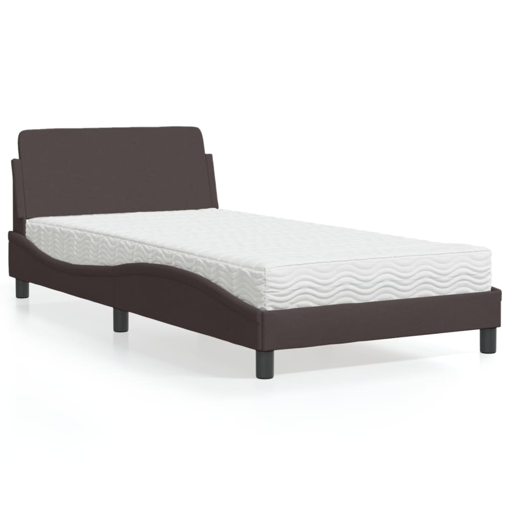vidaXL Bett mit Matratze "Dover" Hellgrau 80x200 cm Stoff
