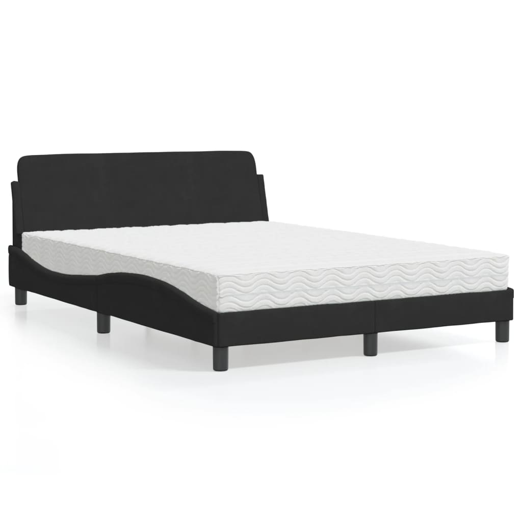 vidaXL Bett mit Matratze "Dover" Hellgrau 80x200 cm Samt