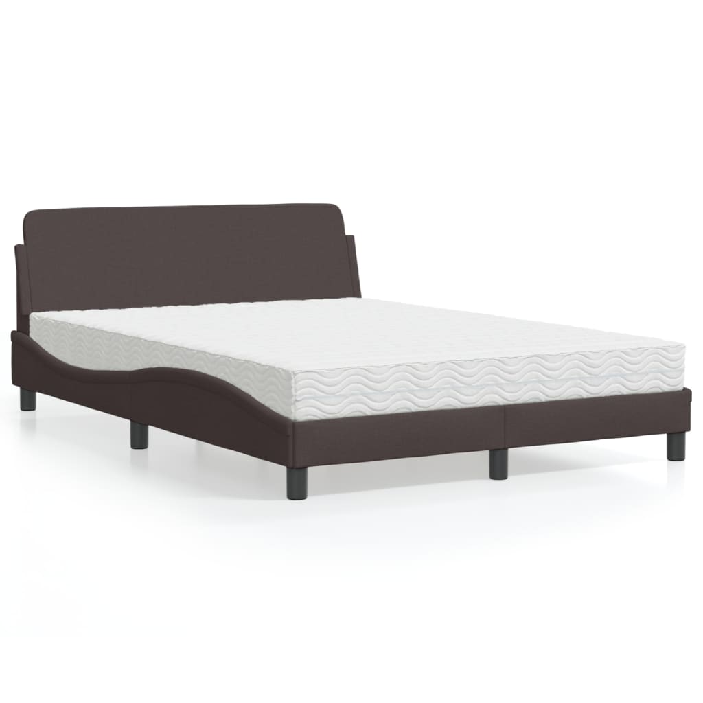 Bett mit Matratze "Dover" Hellgrau 80x200 cm Stoff