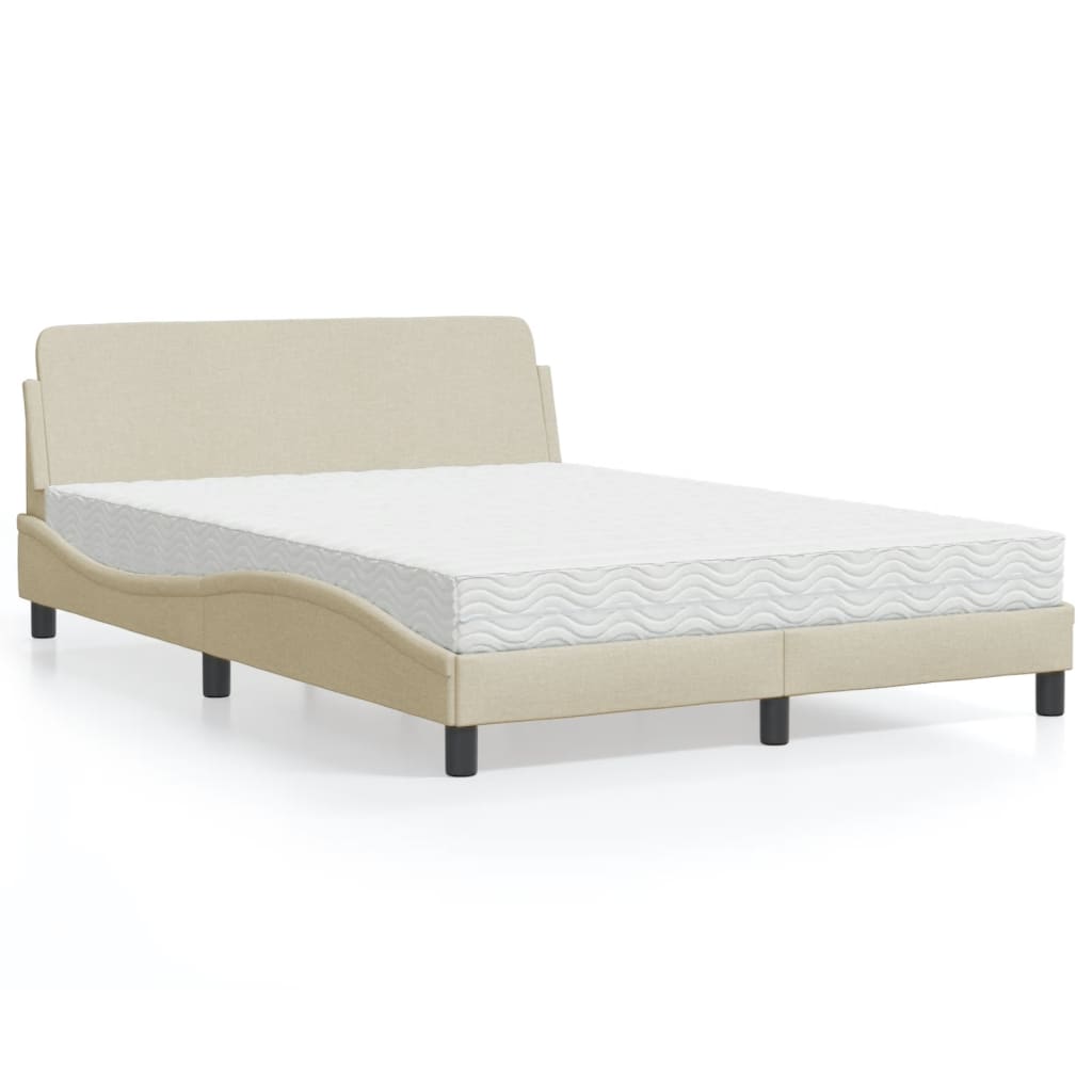vidaXL Bett mit Matratze "Dover" Hellgrau 80x200 cm Stoff