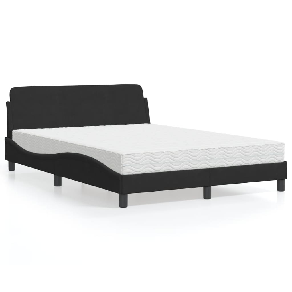 vidaXL Bett mit Matratze "Dover" Hellgrau 80x200 cm Samt