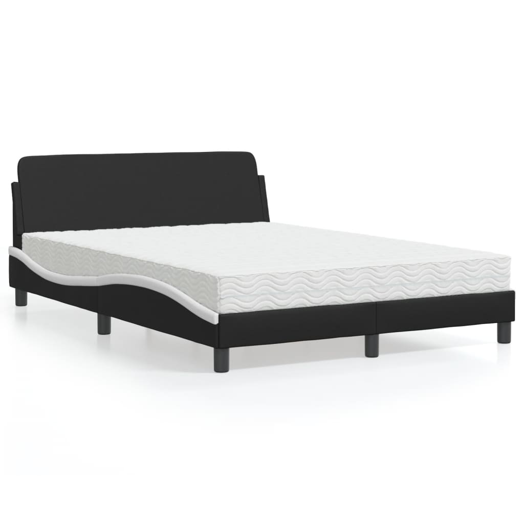Bett mit Matratze "Dover" Schwarz 80x200 cm Kunstleder