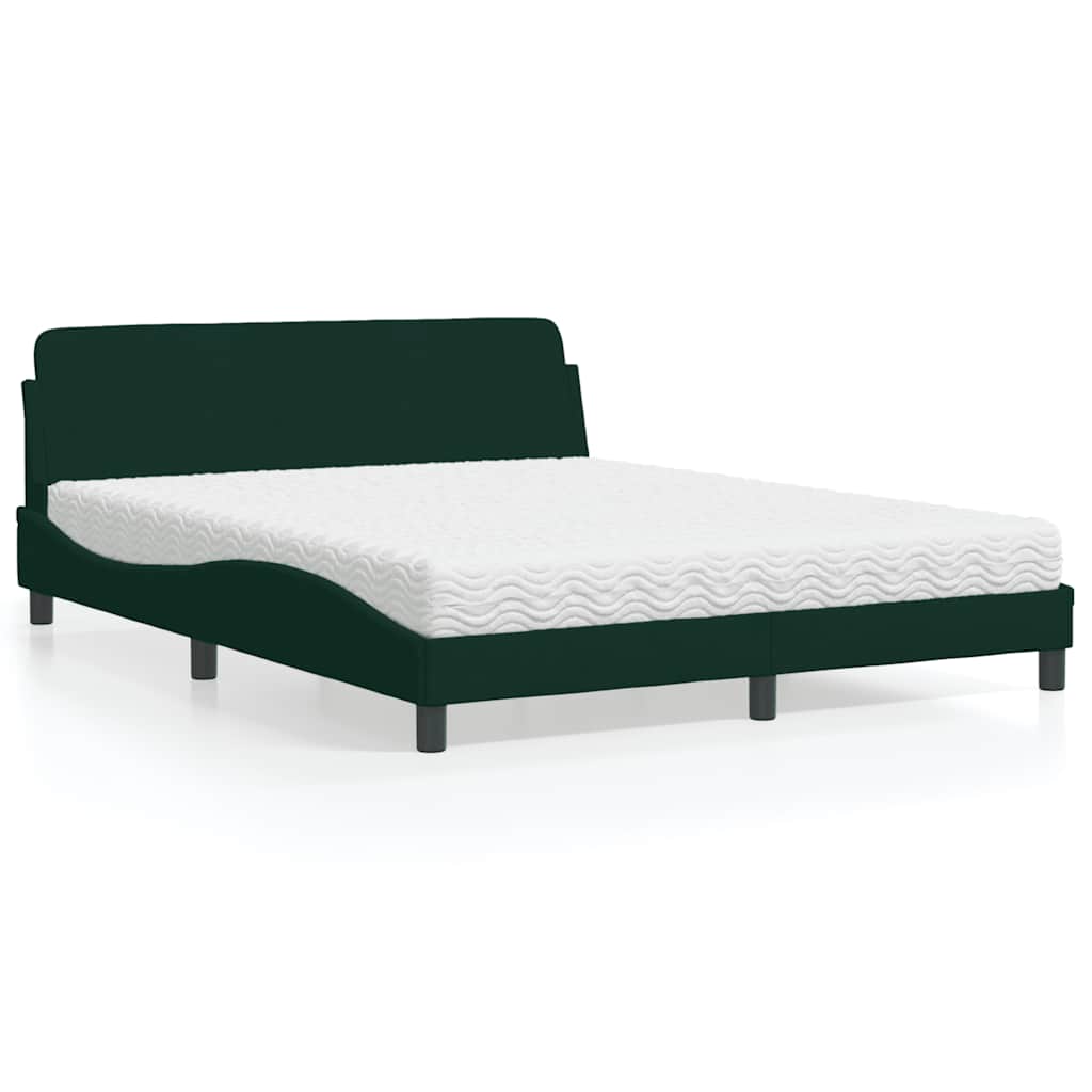 vidaXL Bett mit Matratze "Dover" Hellgrau 80x200 cm Samt