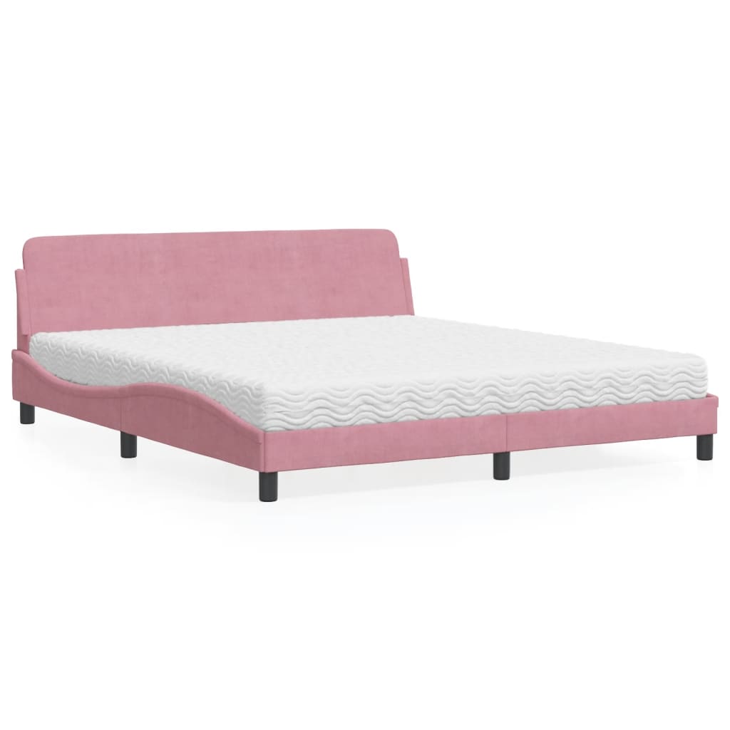vidaXL Bett mit Matratze "Dover" Hellgrau 80x200 cm Samt