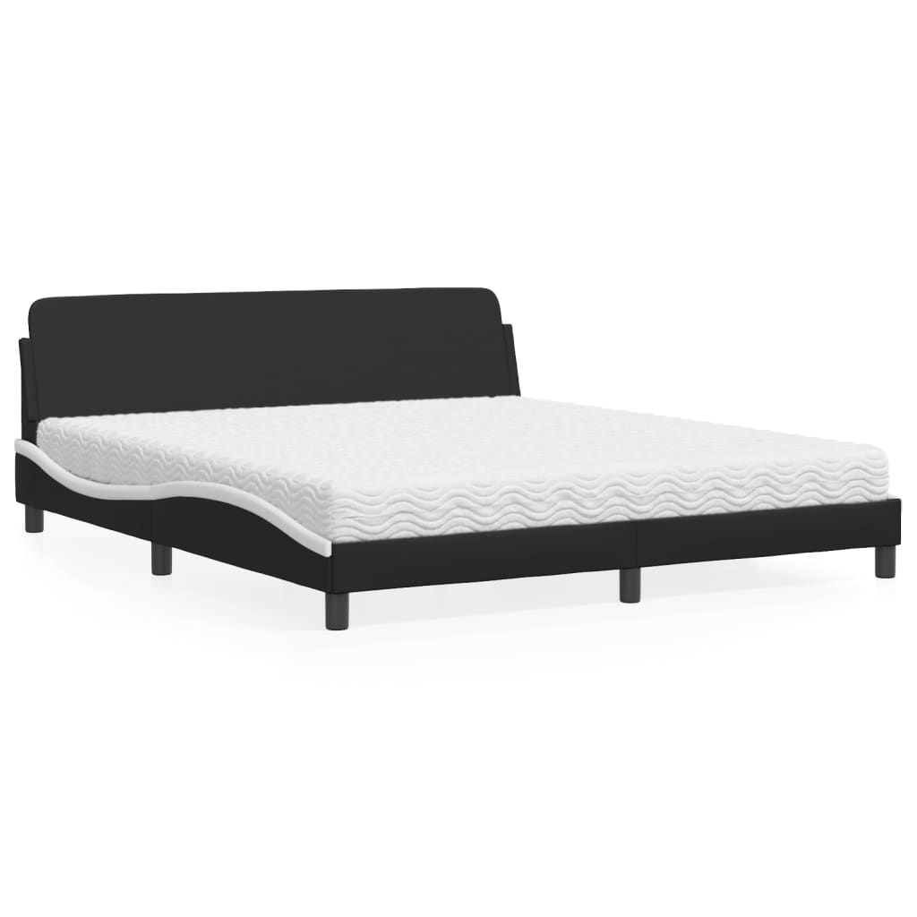 Bett mit Matratze "Dover" Schwarz 80x200 cm Kunstleder