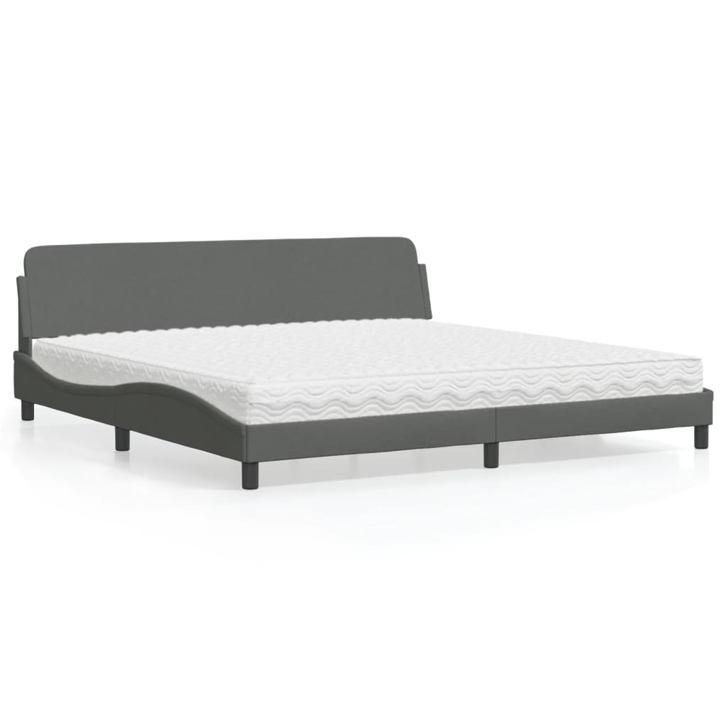 vidaXL Bett mit Matratze "Dover" Hellgrau 80x200 cm Stoff