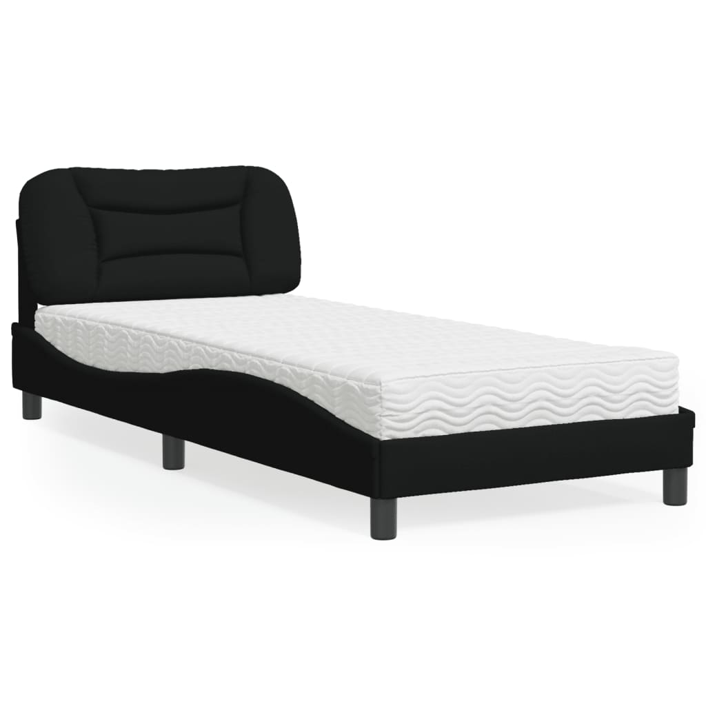 vidaXL Bett mit Matratze "Hvar" Hellgrau 80x200 cm Stoff