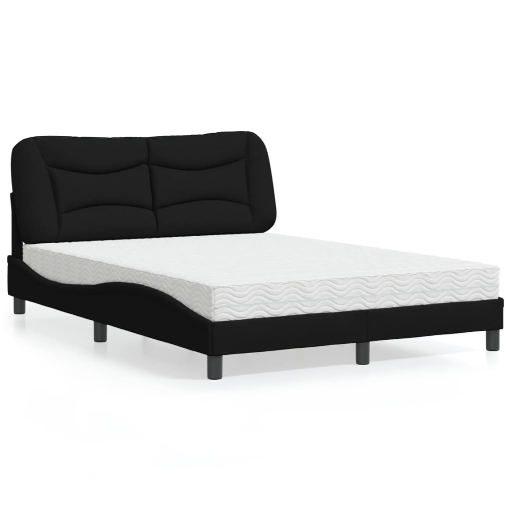 vidaXL Bett mit Matratze "Hvar" Hellgrau 80x200 cm Stoff