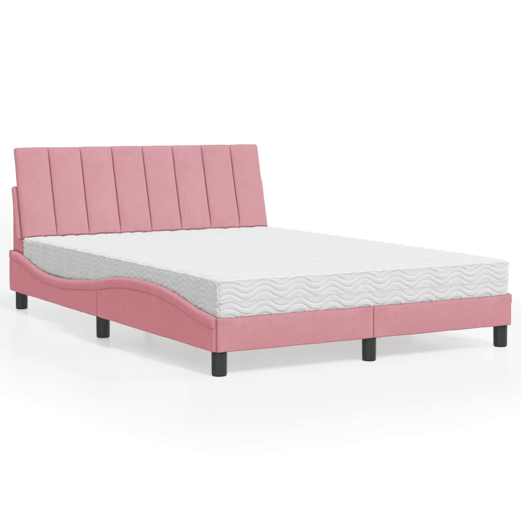 vidaXL Bett mit Matratze "Hanko" Hellgrau 80x200 cm Samt