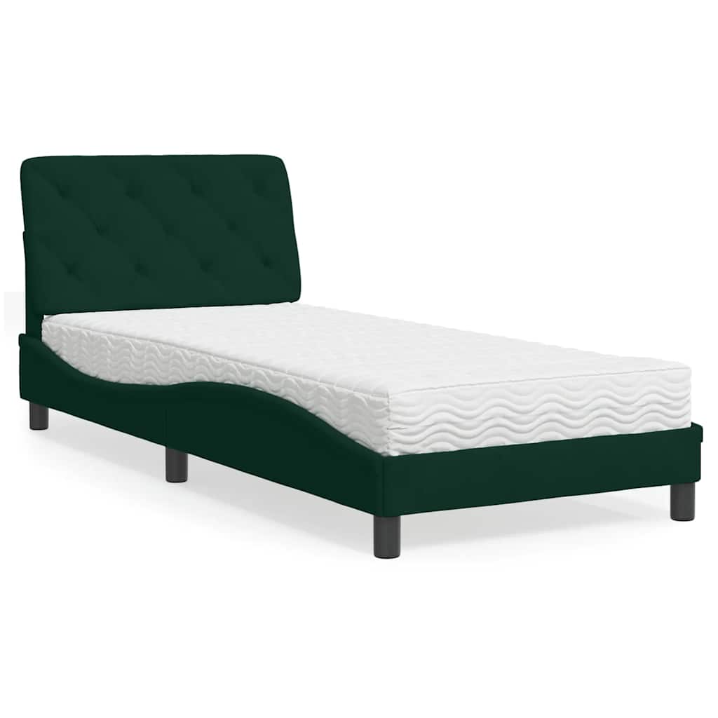 vidaXL Bett mit Matratze Hellgrau 80x200 cm Samt