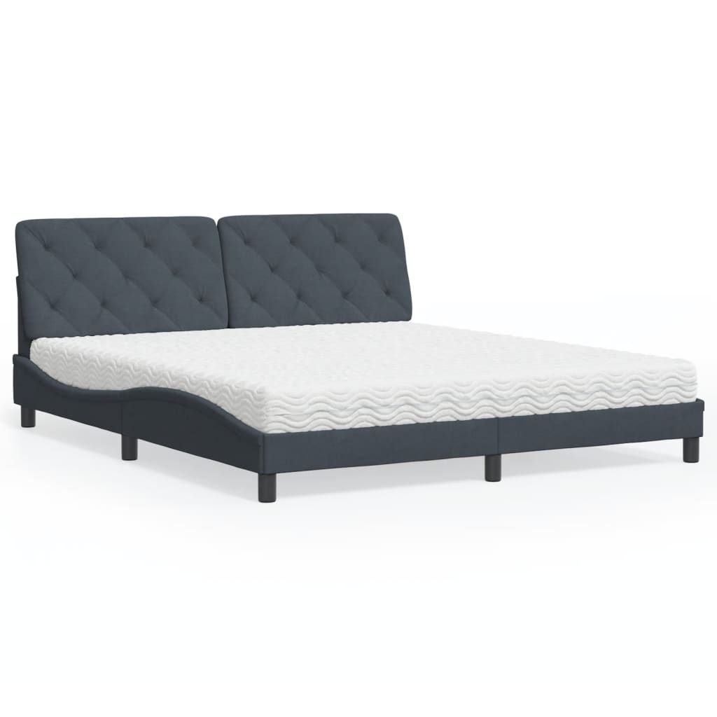 vidaXL Bett mit Matratze Hellgrau 80x200 cm Samt