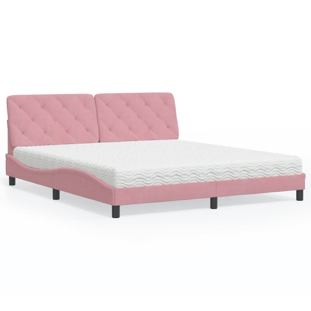 vidaXL Bett mit Matratze Hellgrau 80x200 cm Samt