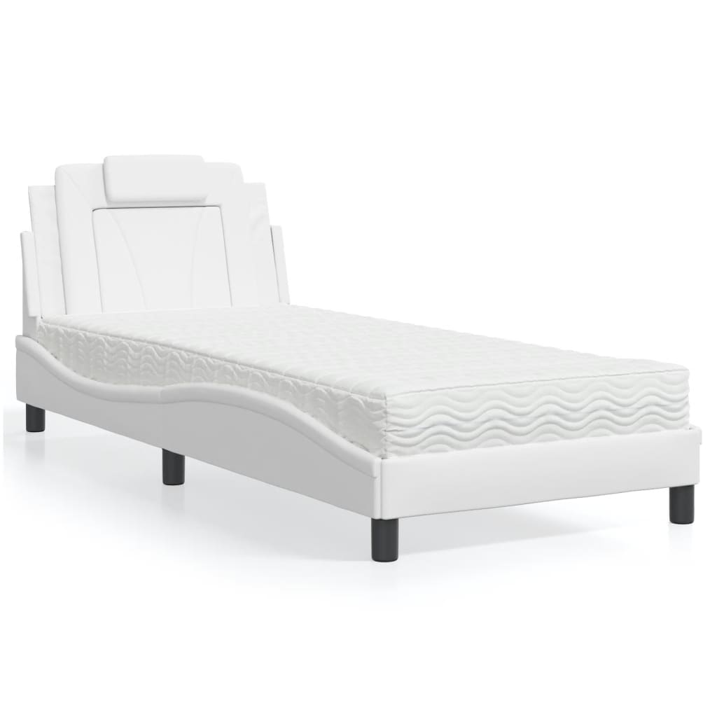 vidaXL Bett "Viana" mit Matratze Schwarz 80x200 cm Kunstleder